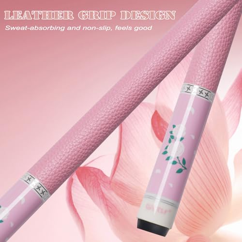 CUEELF Pink Pool Cue Stick 58inches Canadian Maple Billiard Cue Sticks Professional Pool Stick Gifts for Women and Ladies - color: Pink, size: 19.5 oz