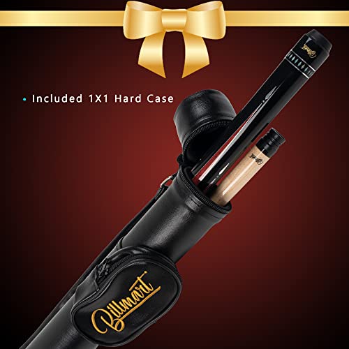Billmart Pool Cue Stick, Low Deflection Shaft Billiard Cue Sticks with Hard Case, Pool Table Sticks Queue, 19-21 oz Pool Que - color: Red, size: 20 oz