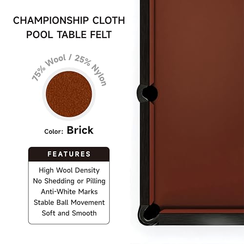 Championship - Invitational Felt w/Teflon - 7/8/9ft - color: Brick, size: 9ft