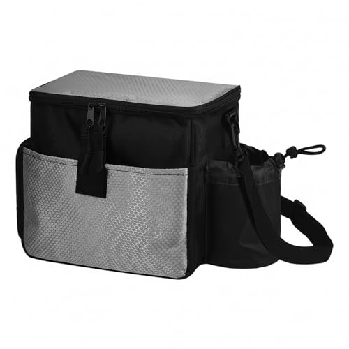 Compact Disc Golf Bag with Single Shoulder Strap, Lightweight Polyester Carrier for Putters and Mid-Range Discs, Black