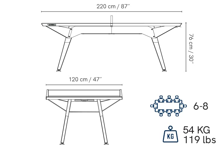 CORNILLEAU - Origin Outdoor Table Medium - Design Ping-Pong Table - Made in France - Convertible - Black