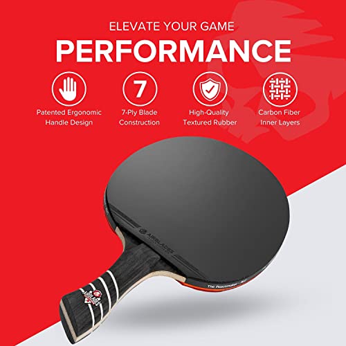 The Peace Maker ALC - Professional Ping Pong Paddle - Carbon Fiber Table Tennis Racket Producing Maximum Spin & Control for All Levels - Hard Carry Case & Ergonomic Handle. - style: Mens