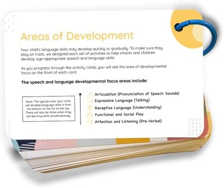 Curious Baby™ Speech & Language Development Cards (0–36 Months) | 26+ Research-Based Activities for Babies, & Toddlers, Educational Activity Milestone Flash Card Baby