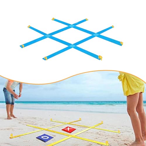 Bag Toss Game Giant Tac Toe Outdoor Toss Game Set Large Throwing Target Game Nylon Feature Suitable for Lawn Parties Outdoor, Blue A - color: Blue a