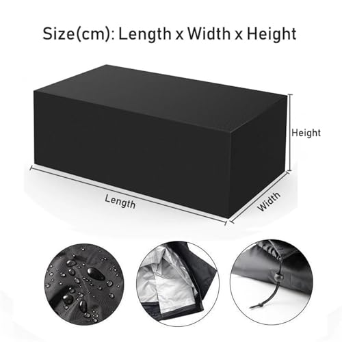 1pc 7ft 8ft 9ft Billiard Table Cover Waterproof Dustproof Resistant Snooker Protector With Locking rope(Black,260x135x82cm) - color: Black, size: 260x135x82cm