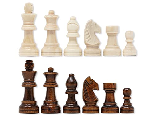 DA VINCI Staunton Wood Chess Pieces 32 Chessmen and Storage Bag (2.5 Inch King) - size: 2.5 Inch King