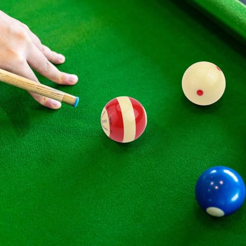 2 Pack Billiard Training Cue Balls with Dots, 57.2mm Resin Pool Practice Balls Billiards, Red and White -Sided to Improve Aiming Skills and Hitting Accuracy
