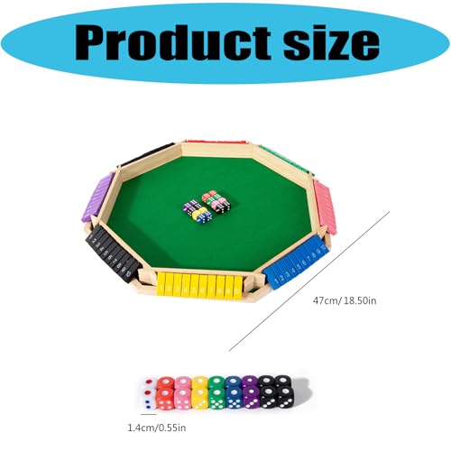 Shut The Box Game Wooden, 2-6 Players Shut The Box Dice Game, Wooden Board Table Math Game with 16 Dice, Close The Boxes Board Game Set for Classroom, Home, Party