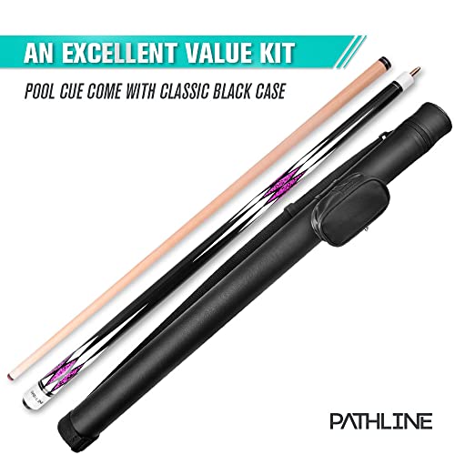 PLN Pool Cue Kit - 58 inch Canadian Maple Billiard Pool Stick and Hard Case - color: Purple, size: 18oz