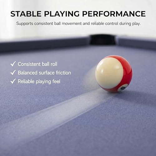 KONLLEN 9ft Pool Table Felt, 80/20 Wool Nylon Blend Billiard Table Cloth with Pre-Cut Strips, Professional Replacement Felt for Home & League Play - color: 001-Grey