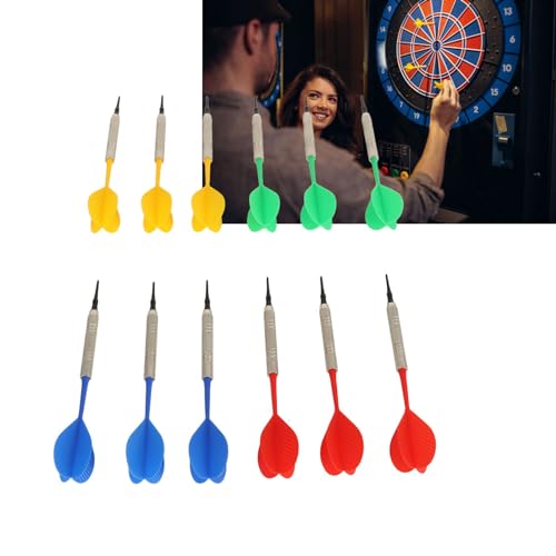 Kikumi 12 Pack Plastic Soft Tip Darts for Beginners with 100 Dart Tips for Electronic Plastic Dart Games