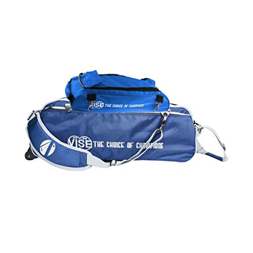VISE Clear Top 3 Ball Roller Bowling Bag - color: Blue/White