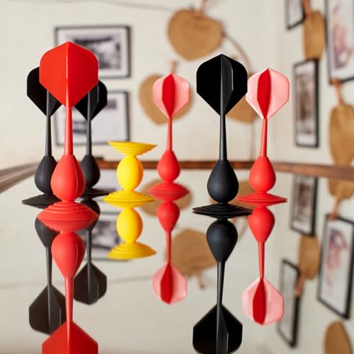 Sucker Darts Throwing Game Set, Silicone Suction Cup Toys - color: Red+black Flights