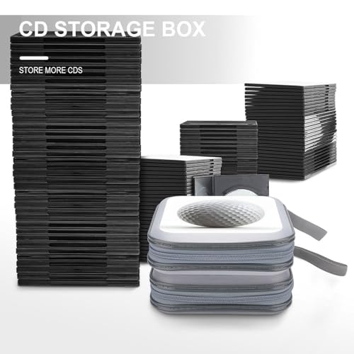Simple Golf Ball on White CD Case DVD Storage Case Portable for Car Home Travel