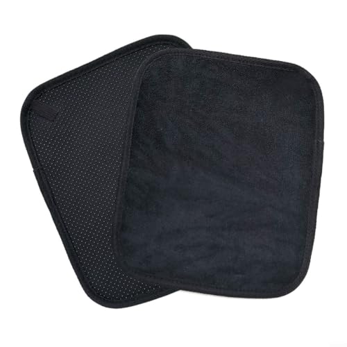 Bowling Ball Towel with Grip Beads, Microfiber Cleaner for Oil and Lane Conditioner, 10x8 Inches Reusable Pad for Gym and Alley, Black(Black) - color: Black