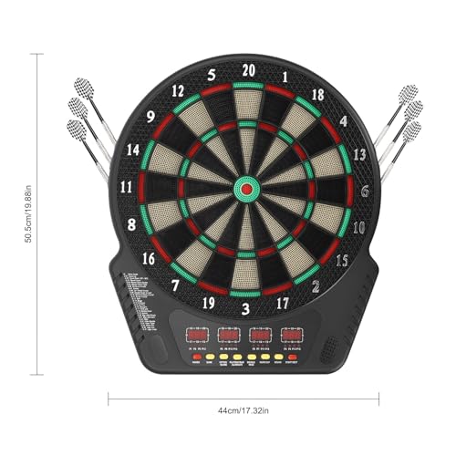27 Game Modes Digital Electronic Dart Board, Ton Machine Electronic Dart Board with 11.6" LED Display, 243 Variants Soft Tip Dartboard for 16 Players, Voice Scoring, Soft Tip Darts