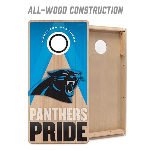 YouTheFan NFL 2' x 4' Slogan Series Professional Wood Cornhole Game - color: Carolina Panthers
