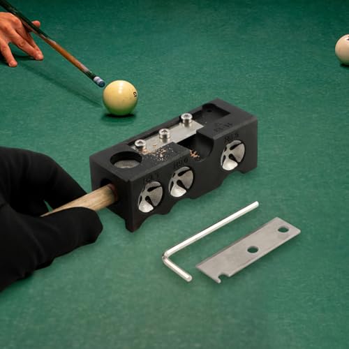 11-in-1 Pool Cue Tip Shaper, Upgraded Billiard Tool with Spare Blade & Wrench, Durable Table Accessories for Repair and Shaping Cue Tips