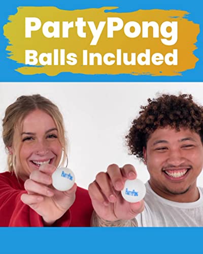 PartyPong 8-Foot Folding Pong Table w/Cup Holes & Pong Balls