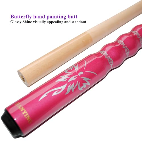 58" Pool Cue Stick,13mm 2-Piece Maple Hardwood Ergonomic Design Billiard Cues Kit,19/20/21oz - color: Rose, style: 20oz