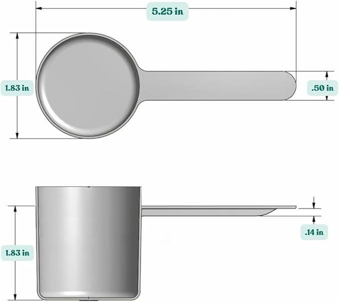 67 mL (67 CC | 2.27 Oz.) Long Handle Scoop for Measuring Coffee, Pet Food, Grains, Protein, Spices and Other Dry Goods (Pack of 1)