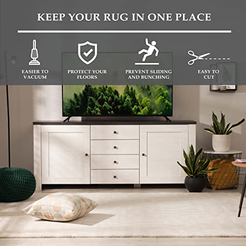 Superior Premium Easy Install Light-Weight Strong Grip Textured Rubber, Reversible Beige Hard Floor Surface Protection Area Rug Pad, 2' x 8', Cream (Pack of 2) - size: 2' x 8' (Rectangular) (Pack of 2)