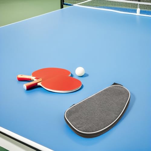 Cabilock 2pcs Table Tennis Racket Case Paddle Bag with Zipper Storage Organizer Grey Shell Portable Sports Bag for Ping Pong Paddle and Ball Carrying