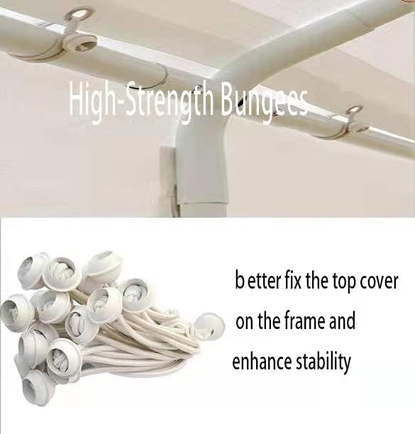 12'x20' Carport Replacement Canopy Cover for Car Garage Shelter Tent Party Tent Top Tarp with Ball Bungees (Only Top Cover, Frame is not Included)