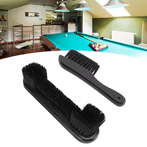 Tyenaza Billiard Table Brush Set, Billiards 9in Pool Table Brush 8.5in Rail Brush Kit Cleaning Tools with Wood Handle for Billiard Table Cleaning