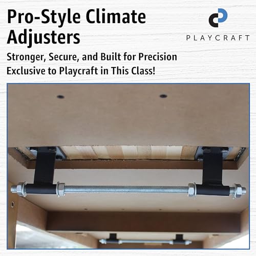 Playcraft Saybrook Shuffleboard Table with DIY Assembly - Fully Knock-Down Shuffle Board Game Table with Abacus, 8 Pucks & Premium Wax - Pro Style Climate Adjusters - Midnight Charcoal Gray - size: 12'