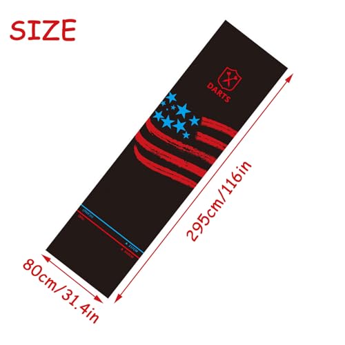 Rubber Darts Mat, 116 * 31.4in Dart Training Carpet with Throwing Line, Non-Slip Professional Dart Mat, Ideal for Beginners and All Dart Types