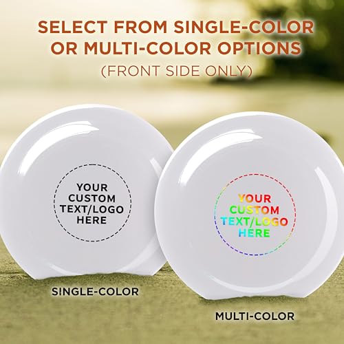 DISCOUNT PROMOS Frisbee Flying Discs in Bulk, 9.25 in. Fun Family Beach Game - color: - Custom - White, size: 100 flying discs