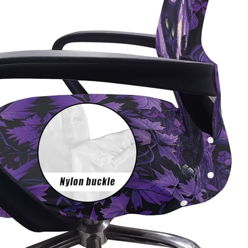 Cat Office Chair Covers, Computer Universal Protective Stretchable Chair Seat Covers Desk Armrest Covers Slipcovers Pads Office Cushion Backrest for Rotating - color: Cat, size: Large