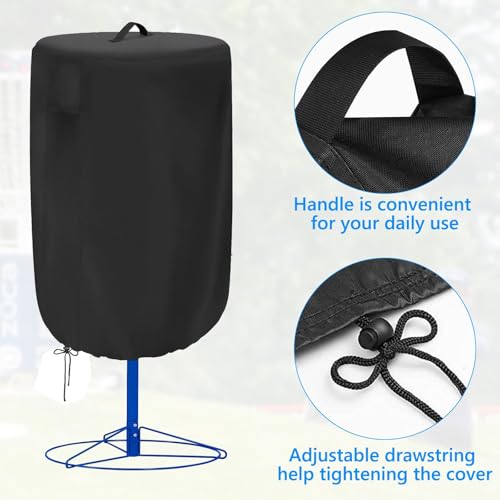 Disc Golf Basket Cover Outdoor Waterproof Chain Universal Flying Disc Golf Practice Basket Covers Dustproof Anti-UV 26" D x 35" H Black