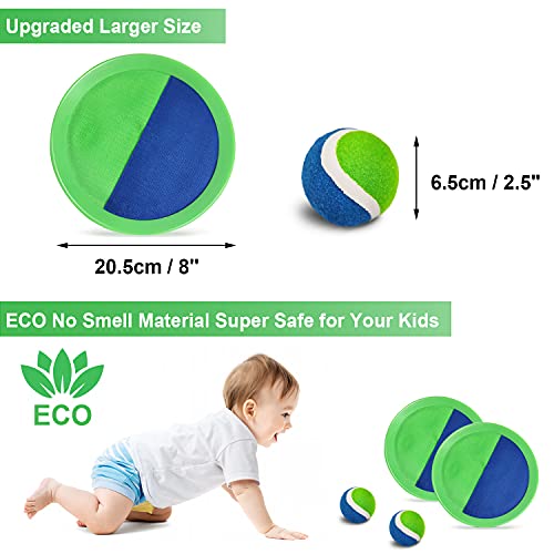 Jalunth Ball Catch Set Game Toss Paddle - Beach Toys Back Yard Outdoor Games Pool Backyard Target Throw Catch Sticky Set Age 3 4 5 6 7 8 9 10 11 12 Years Old Boys Girls Kids Easter Gifts Blue - color: Azure