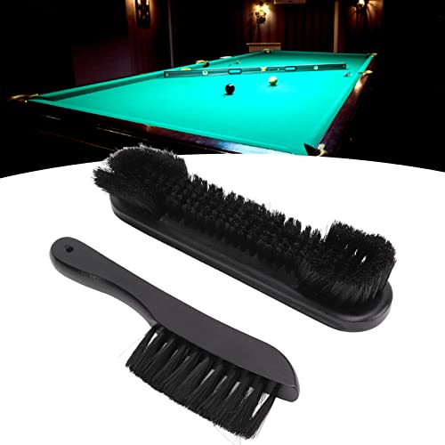 Tyenaza Billiard Table Brush Set, Billiards 9in Pool Table Brush 8.5in Rail Brush Kit Cleaning Tools with Wood Handle for Billiard Table Cleaning