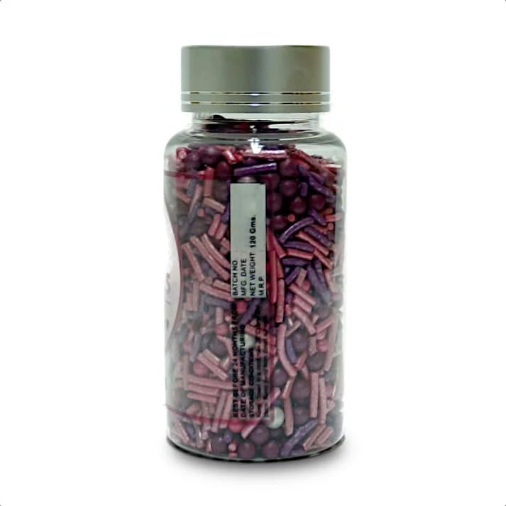 Confect Cake Decorating Sprinkles Mix – Pink & Purple Jimmies with Pearl Sugar Balls – Edible Cupcake & Cookie Topping for Baking, Party & Holiday Treats | Vegan, Gluten-Free, Soy-Free, Dairy-Free, Palm Oil-Free- 4.2 Oz