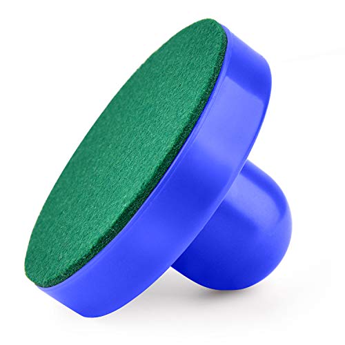 Coopay Air Hockey Pushers and Pucks, Air Hockey Paddles, Goal Handles Paddles Replacement Accessories for Game Tables (4 Striker, 8 Red Puck Pack) - color: Blue and Green