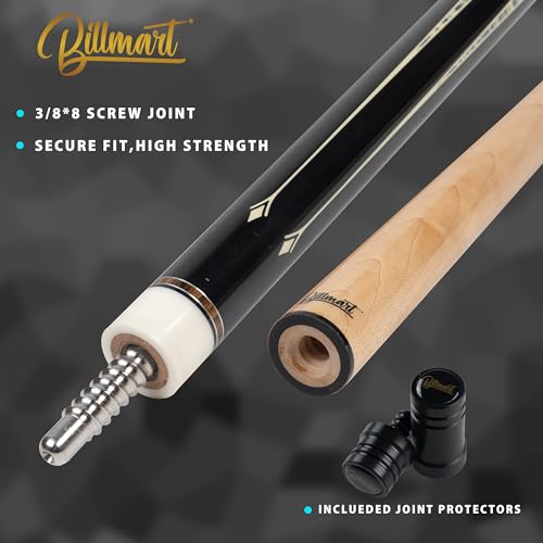 Billmart Pool Cue Stick, Low Deflection Shaft Billiard Cue Sticks with Hard Case, 13mm Pool Table Sticks Queue, 19-21 oz Professional Pool Stick - color: BM-PRO02, size: 20 ounce