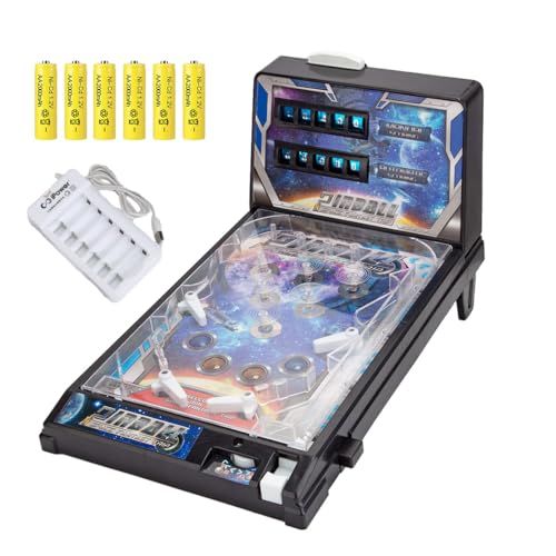 Mini Pinball Game Machine Desktop Ball Shooting Toy (Plug-in Version)