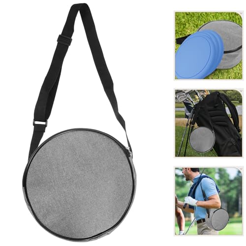 Happyyami Disc Golf Bag Waterproof Lightweight Shoulder Pouch Multi-Functional Disc Holder for Outdoor Beginners with Gray Sturdy Fabric for Practice and Travel