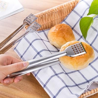 10 Pack Buffet Tongs,Stainless Steel Serving Tongs Serving Utensils 7Inch