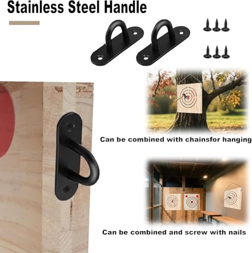 Wooden Axe Throwing Target with Handle & Chain Knife Throwing Target with KnifeThrowing with Steel Chain