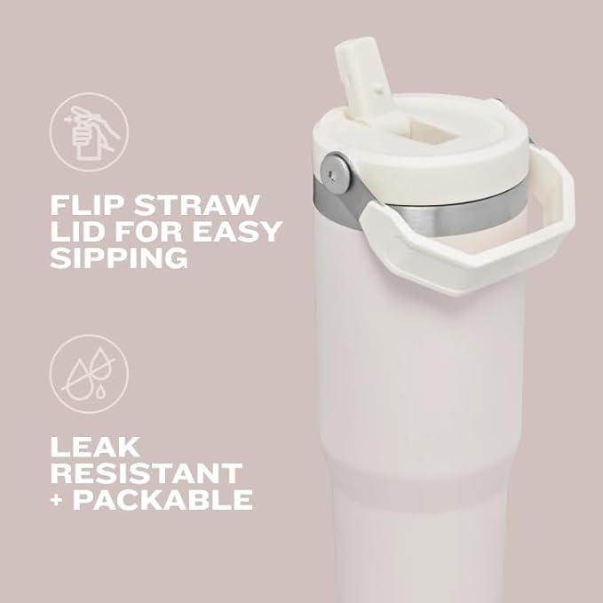 STANLEY IceFlow 2.0 Flip Straw Tumbler with Handle 30 oz | Twist On Lid and Flip Up Straw | Leak Resistant Water Bottle | Insulated Stainless Steel | BPA-Free | Pistachio