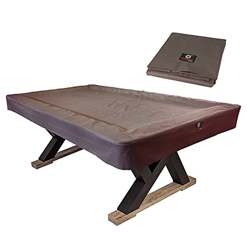7/8/9FT Heavy Duty 600D Polyester Canvas Billiard Pool Table Cover(7 Colors Available) (Coffee Brown, 8-Foot) - color: Coffee Brown, size: 8-Foot