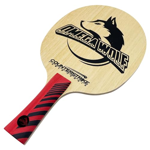 Counterstrike Omega Wolf Paddle Bundle (Includes Hard Case & 6 Balls) | Ping Pong Paddle | Offensive Table Tennis Paddle | ITTF Approved | Ping Pong Set - color: Black Matte Fiber Paddle Hard Case