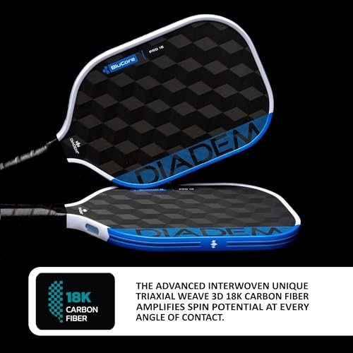 Diadem Edge BluCore Pro Pickleball Paddle | Ultimate Power, Spin & Consistency, Extended Reach, Premium 18K Carbon Fiber, PowerSync Foam Core | USAPA Approved - style: Pro 16