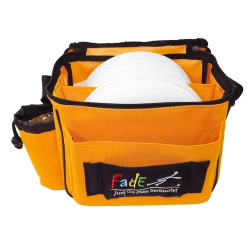 Fade Lite Disc Golf Bag – Compact, Lightweight, and Reliable Storage for New and Casual Players - Shoulder Strap Bag - Night Golf Bag - color: Sunset Orange