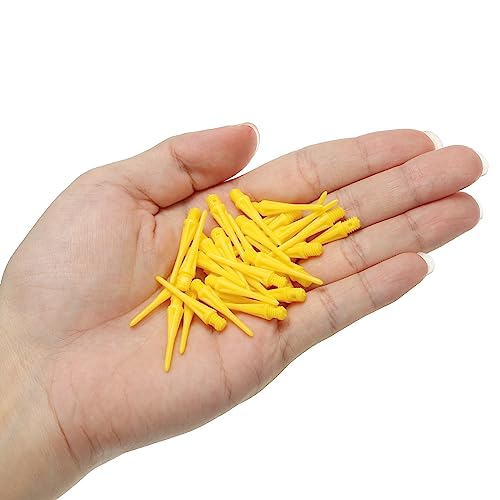 PATIKIL Plastic Dart Tips, 2BA Thread Soft Dart Tips Replacement Plastic Tip Soft Tip Dart Accessories - color: Yellow