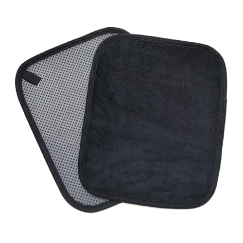 Bowling Ball Towel with Grip Beads, Microfiber Cleaner for Oil and Lane Conditioner, 10x8 Inches Reusable Pad for Gym and Alley, Black(Black) - color: Black